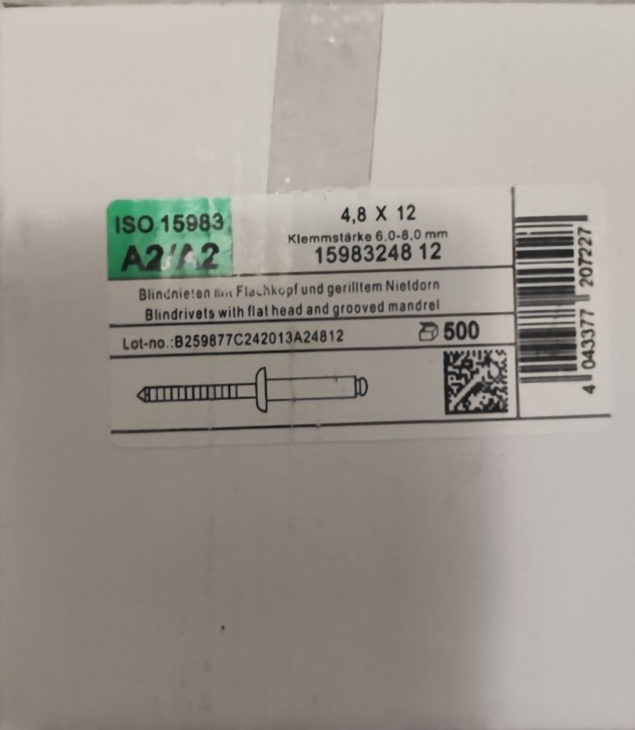 Popnituri inox a2 4.8 x 12 mm nituri pop