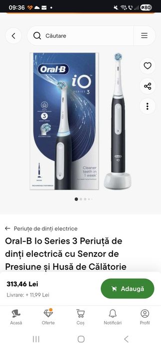 Oral-B Io Series 3 Periuță de dinți electrică cu Senzor de Presiune