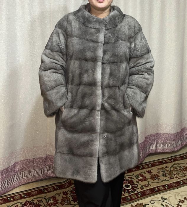 Серая Норковая шуба