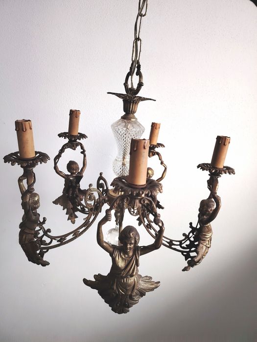 Superb candelabru din bronz masiv in stilul francez Empire cu 5 brațe