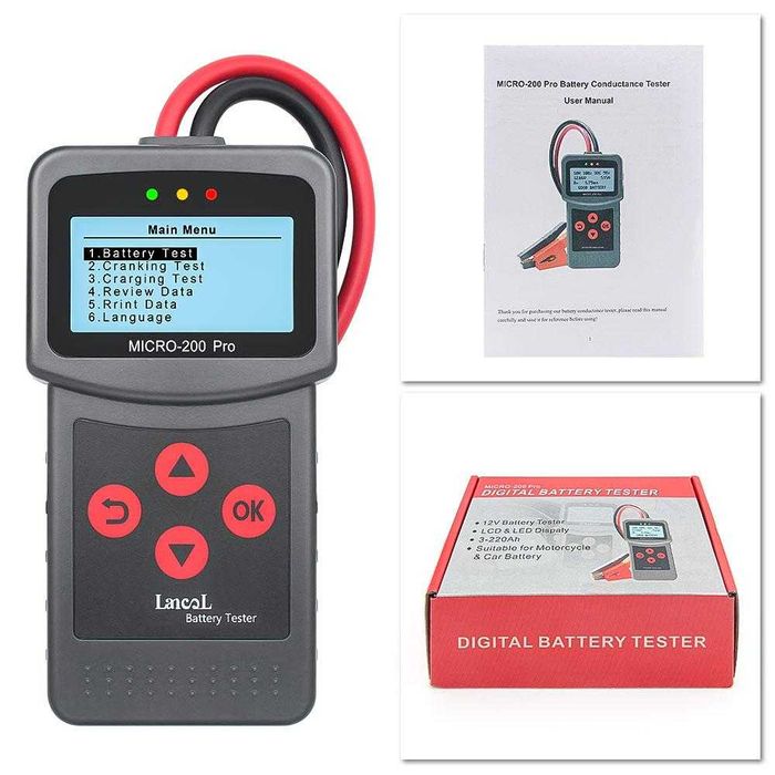 Tester digital baterie, acumulatori, auto / moto / camion 7-30VDC