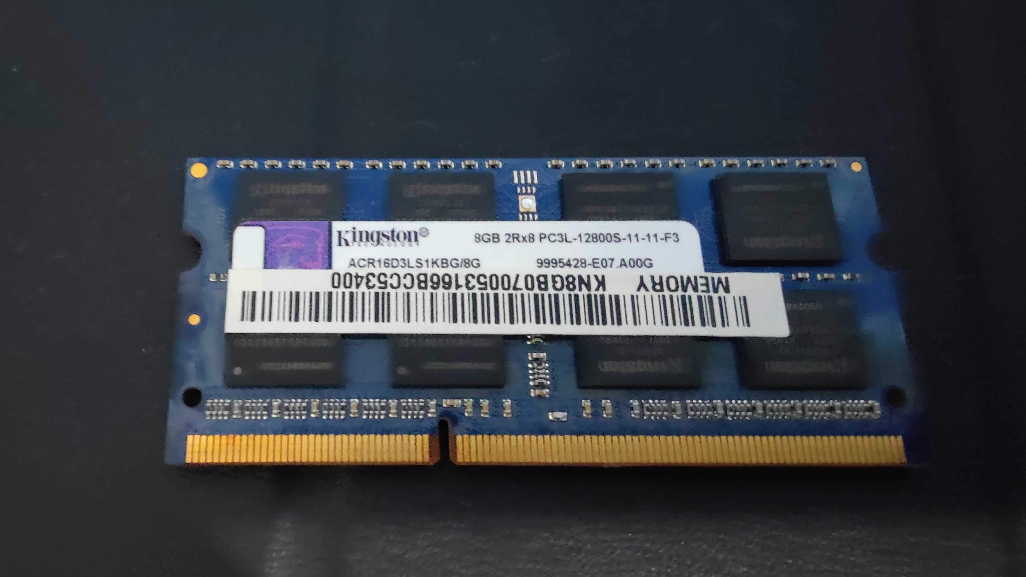 Memorie laptop SODIMM 8Gb DDR3 1600 Mhz PC3L 12800S- Kingston