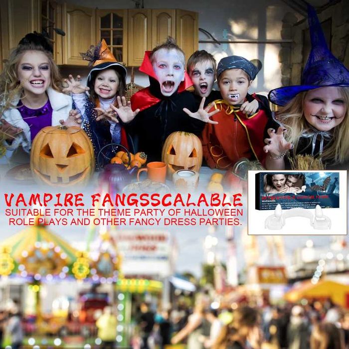 Colti Dinti RETRACTABILI de vampir Dracula Cosplay Halloween +CADOU!