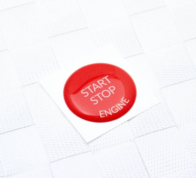 3D Stickere buton Start Stop BMW Rosu F serie F01 F10 F11 F30 F25 F20