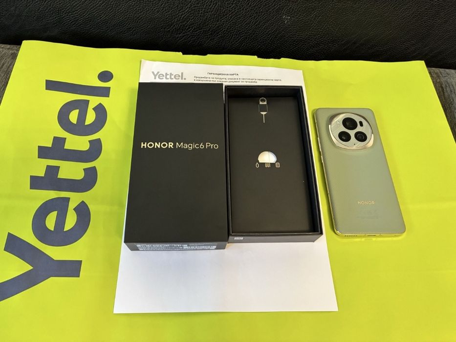 КАТО НОВ 512GB Honor Magic 6 Pro Yettel Гаранция 2027г. Green Зелен