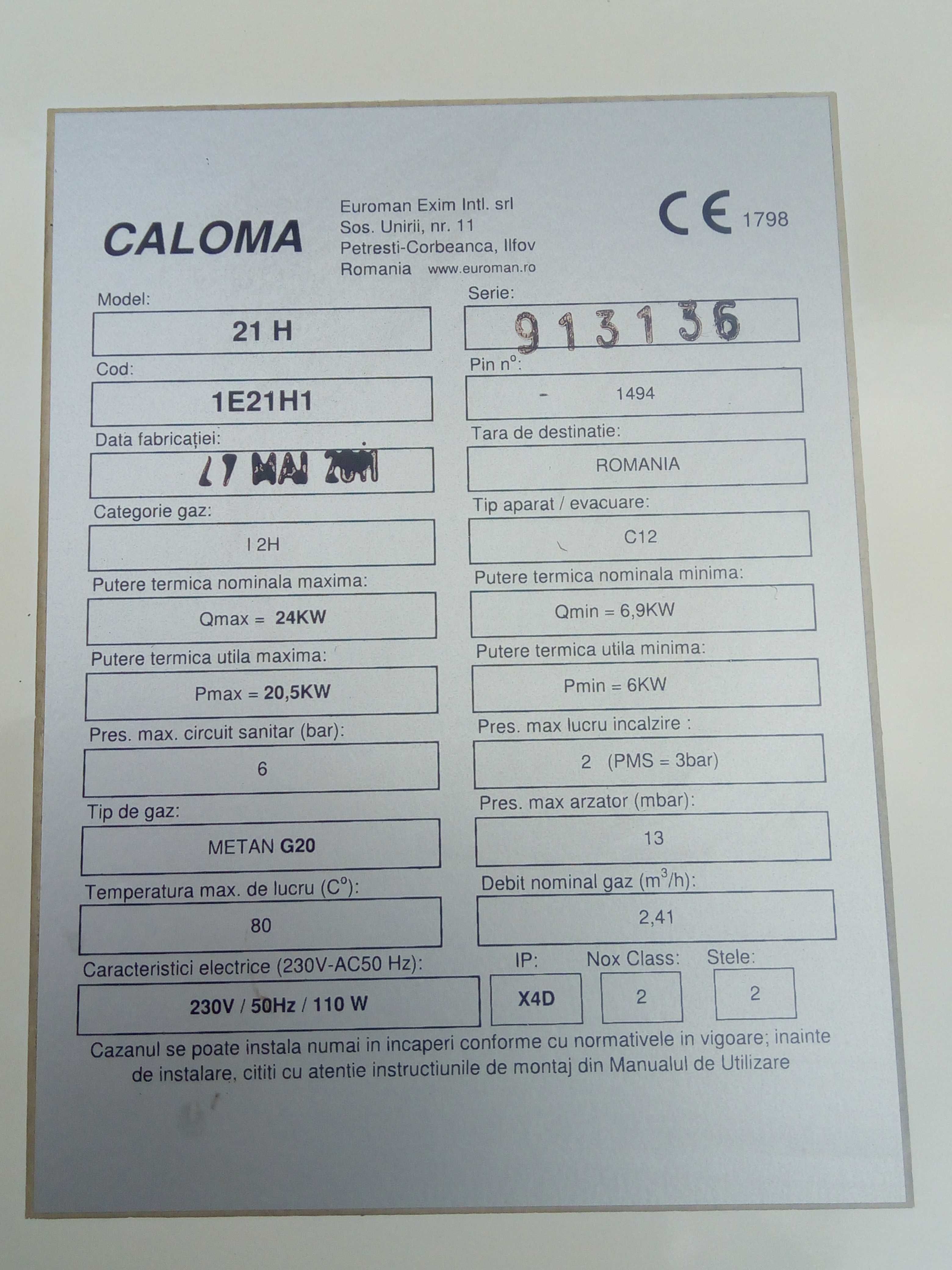 Piese de schimb CALOMA 21H de 24 KW