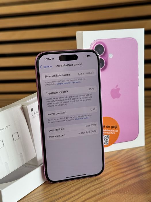 iPhone 16  Pink•128GB•Neverlocked•Factura•Garantie 2026•Full Boxn