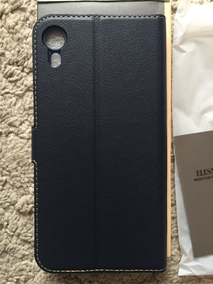 Husa piele iPhone XR Elesnow Deep Blue Tip Wallet Noua