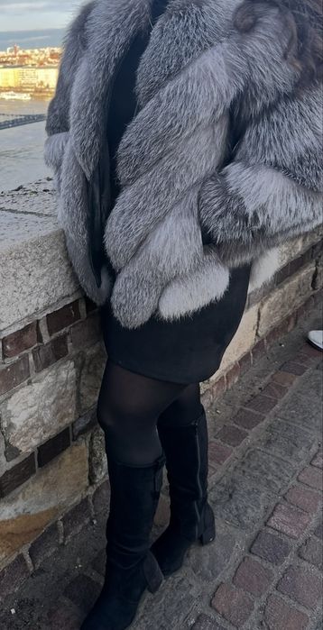 Blana naturala de vulpe, 2 in 1, se poate face si vestă