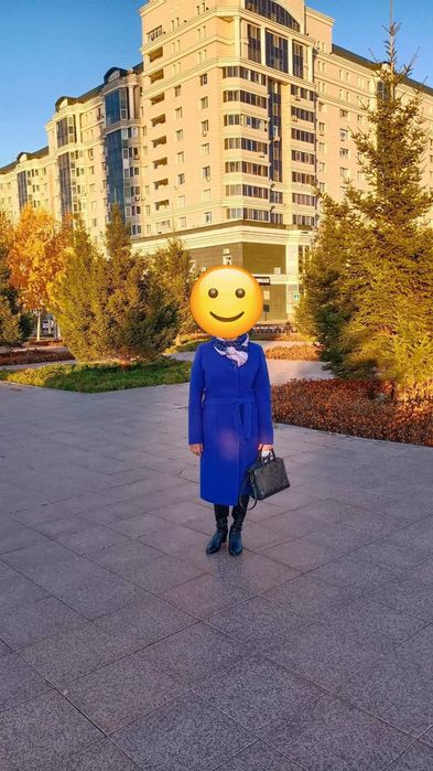 Пальто синее женское