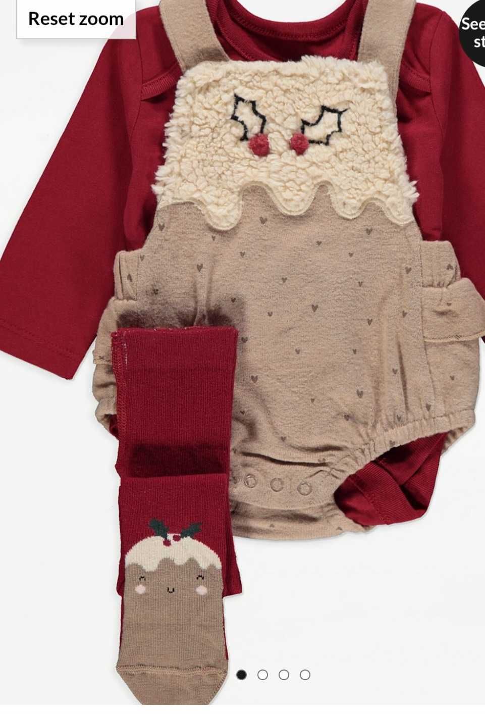 Коледен костюм 3-6 м нов George