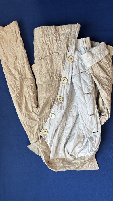 Двулицево дамско яке - бежаво със златист оттенък и бяло, размер L