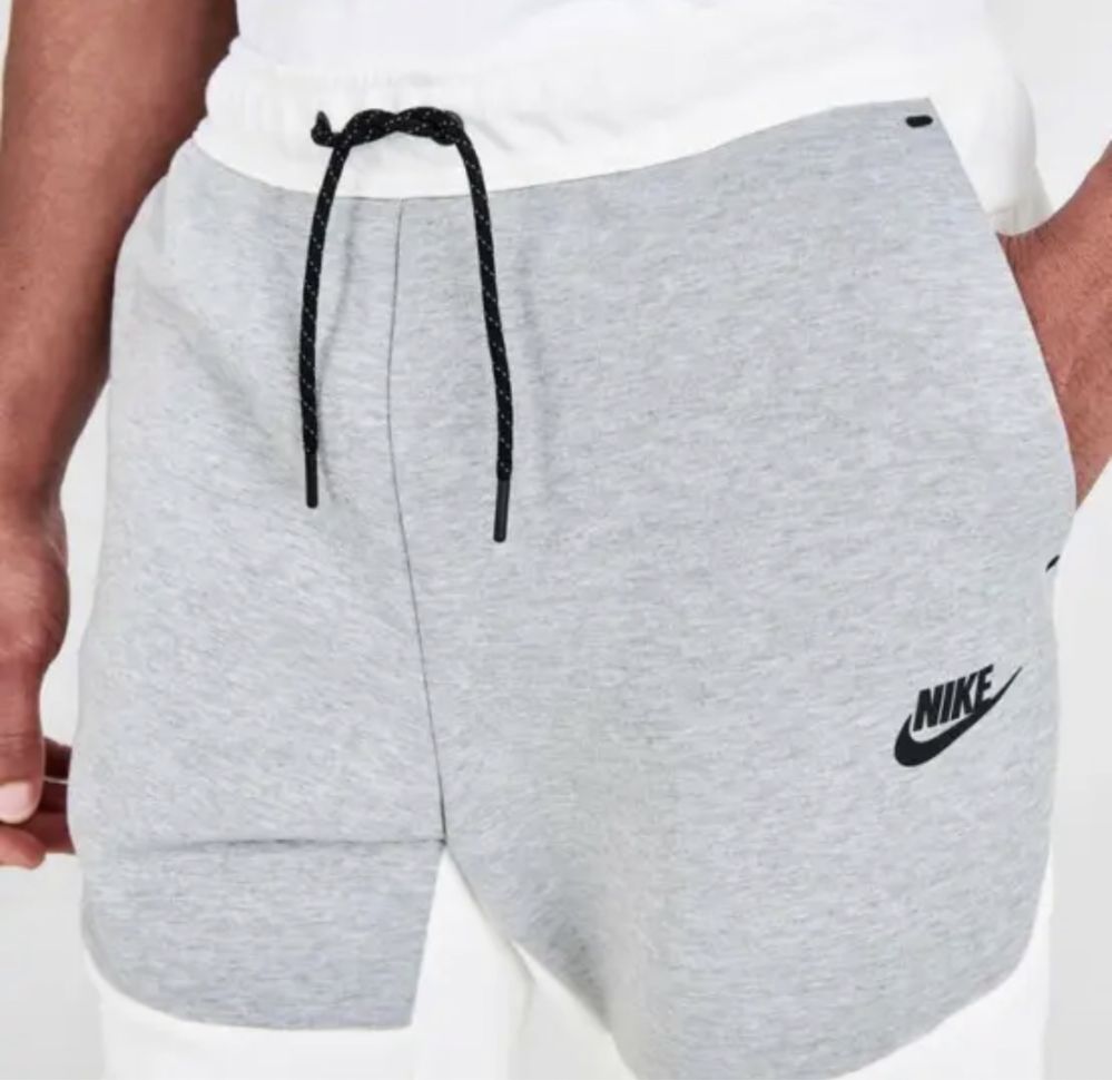 Мъжко долнище Nike Tech Fleece Cuffed White Heather Grey - размер L