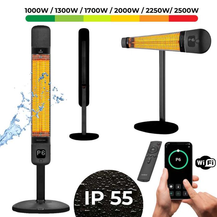 Incalzitor terasa si interior-infrarosu Luxeva SMART PRO FR Negru/ alb