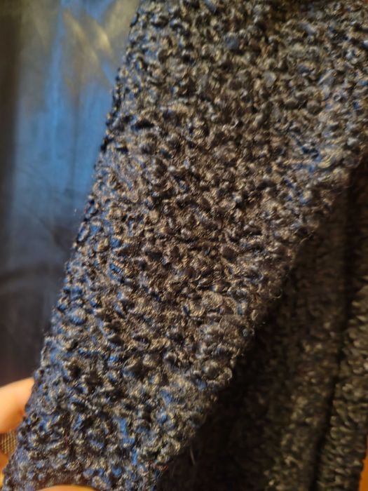 Blana negru de astrakan cu guler din vizon din Germania GERLACH LUXUS