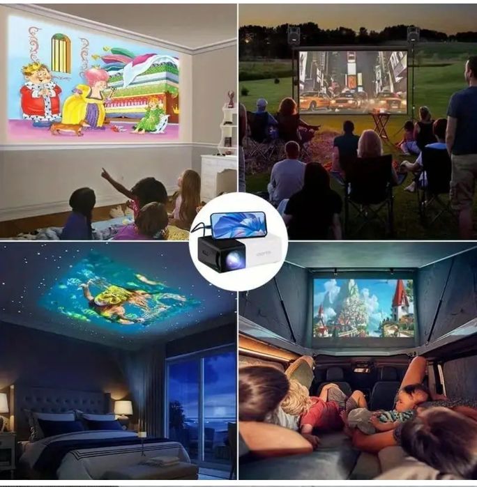 ,LED проектор и екран 72 инча