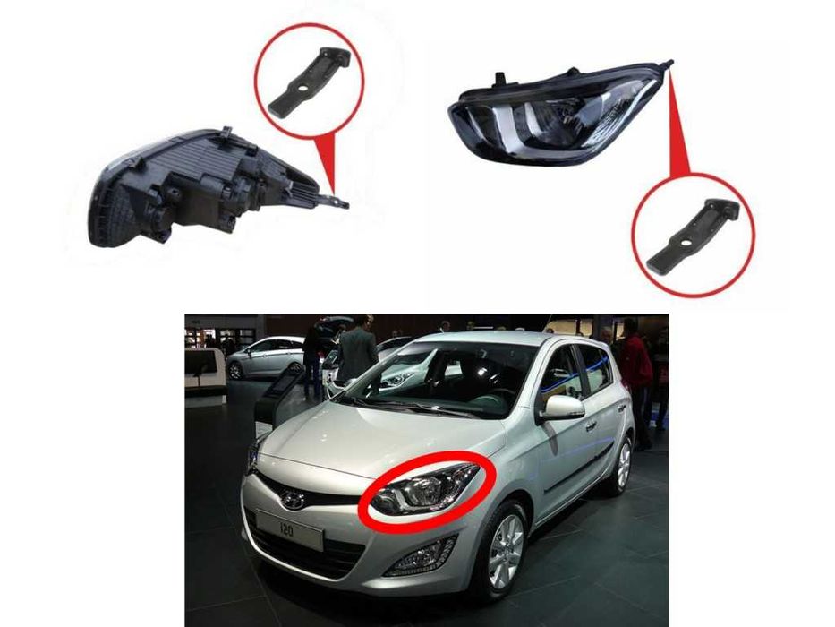 Щипки за захващане на фар Hyundai i20 MK1 Facelift (2012-2014) /Хюндай