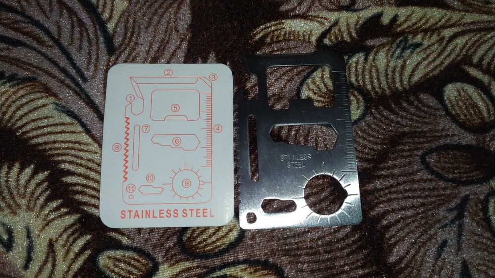 Тактическая кредитка выживальщика 11-в-1