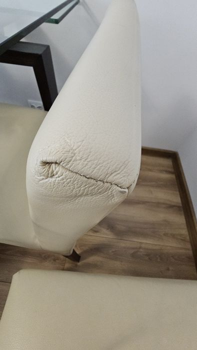 4 Scaune dining piele crem
