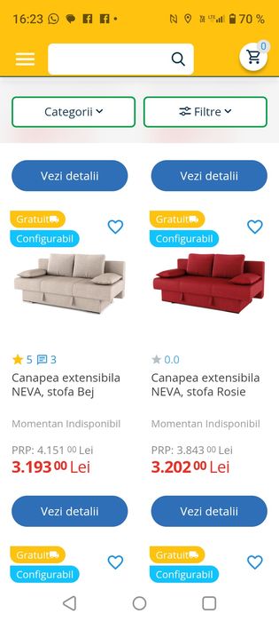 Vând canapea extensibilă la jumătate de preț aproape nouă