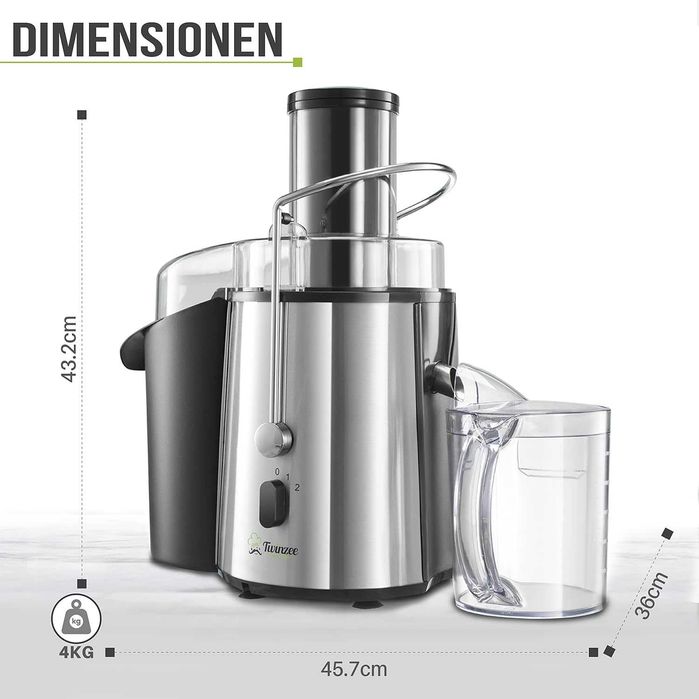 Twinzee Juicer Legume și Fructe - Storcător centrifugal 850W