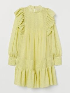 H&M обемна рокля с волани р-р С