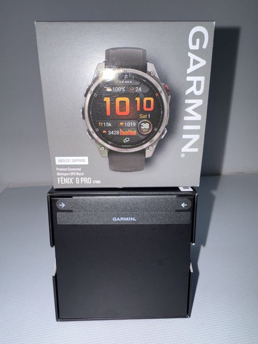SIGILAT CU FACTURA - Garmin 8 Fenix Pro 47mm Sapphire Graphite/negru