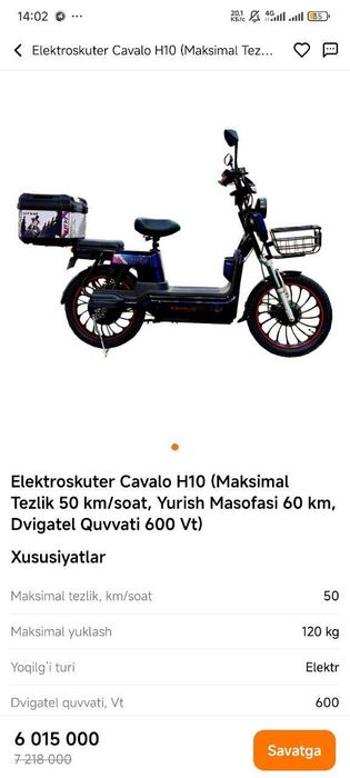 Skuter yangi Obmen bor