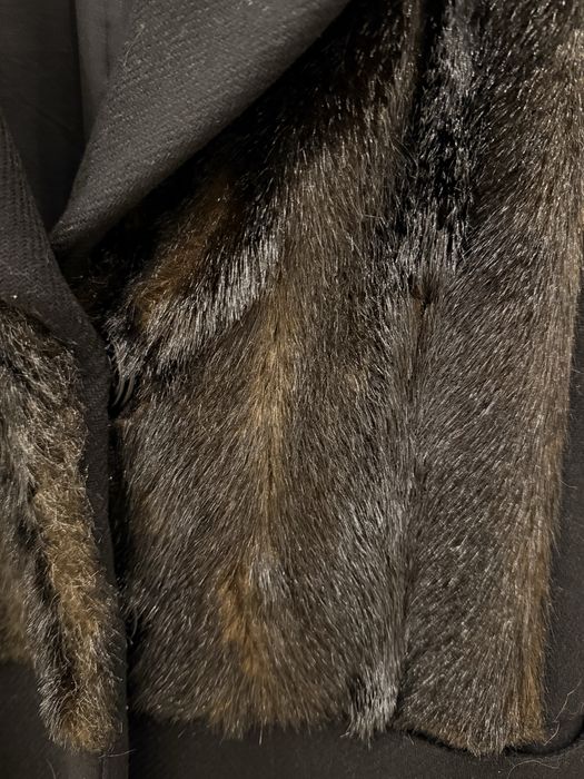 ZARA палто естествена кожа с косъм