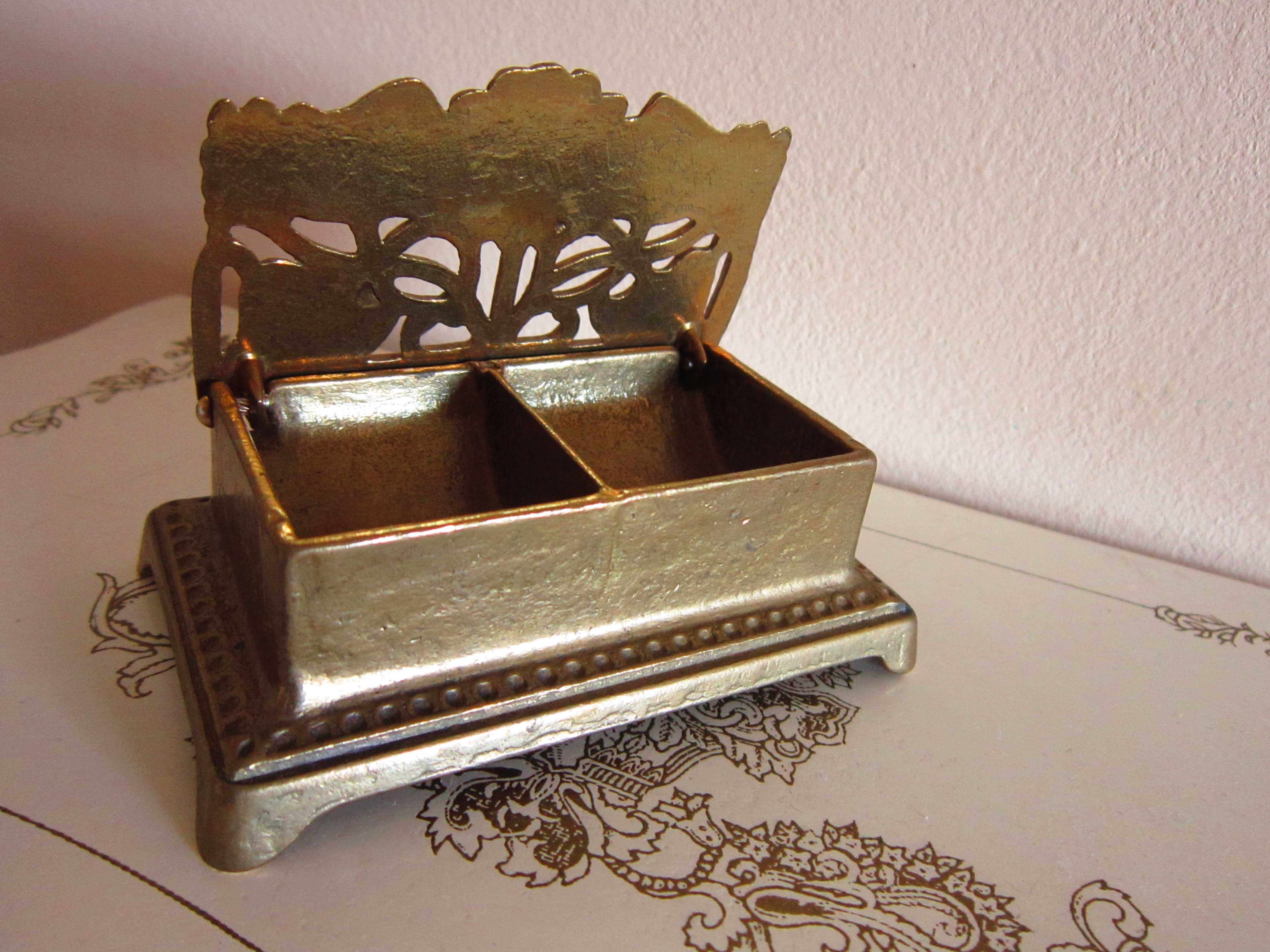 cadou rar cutie mica stil Art Nouveau alamă vintage colectie Germany