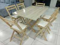 Раскладной Деревянные стол и стулья