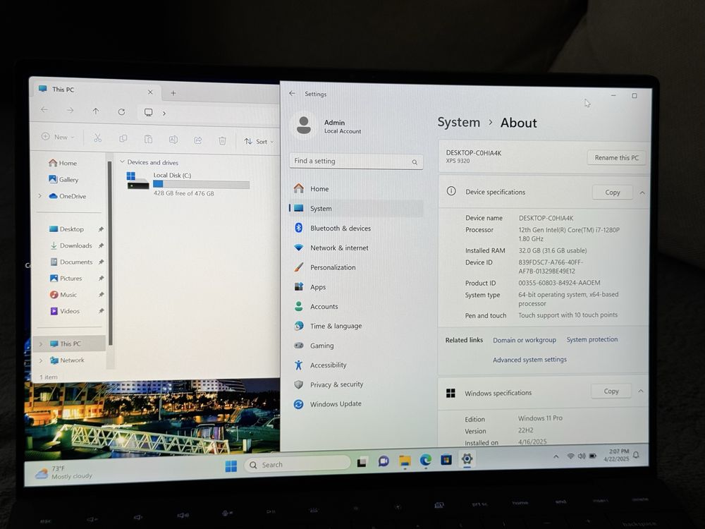 13.4’FHD+IPS Touch/i7-1280p/Dell XPS Plus 9320/32GB LPDDR5/512GB SSD