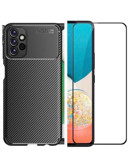 Samsung A02S/A03S/A04S/A05S/A06 Husa Carbon + Folie Sticla Premium Gla