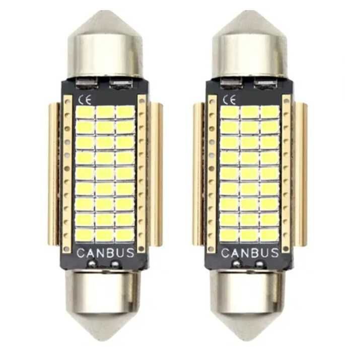 Set Becuri LED c5w 39mm Canbus Plafoniera Portbagaj Numar, Lumina Alba