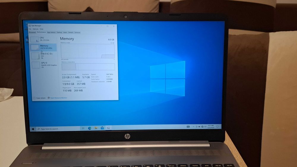 Laptop HP i5-1035G1 • 8GB RAM • 512GB SSD – Stare foarte bună