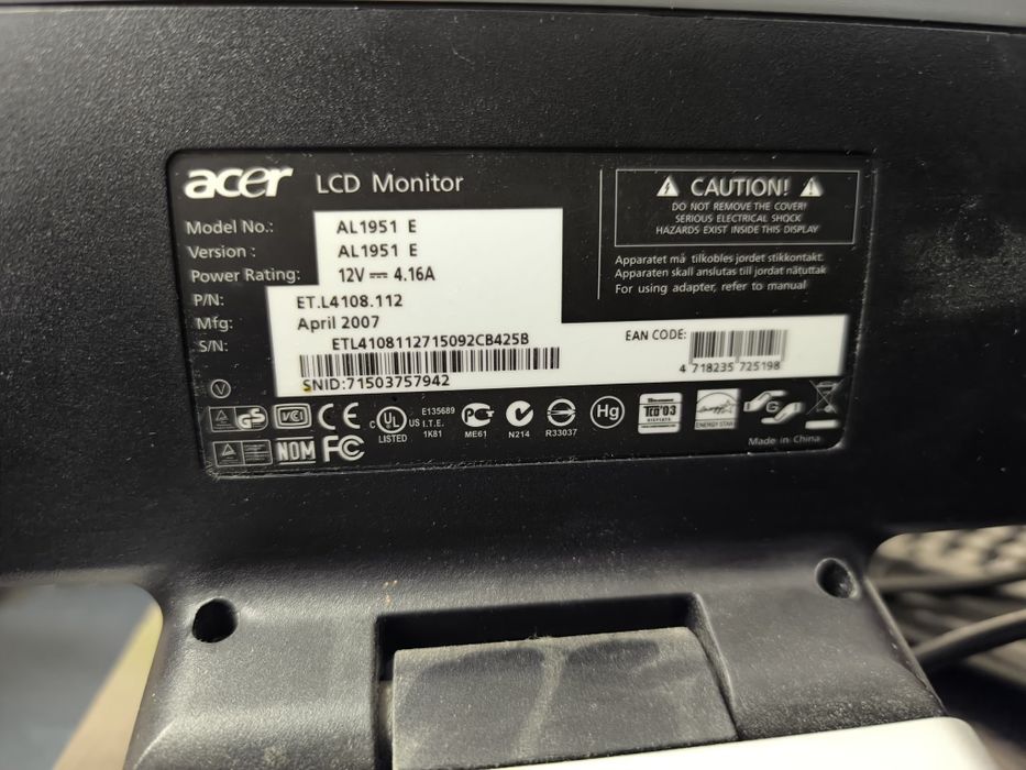 Monitor Acer AL 1951 E