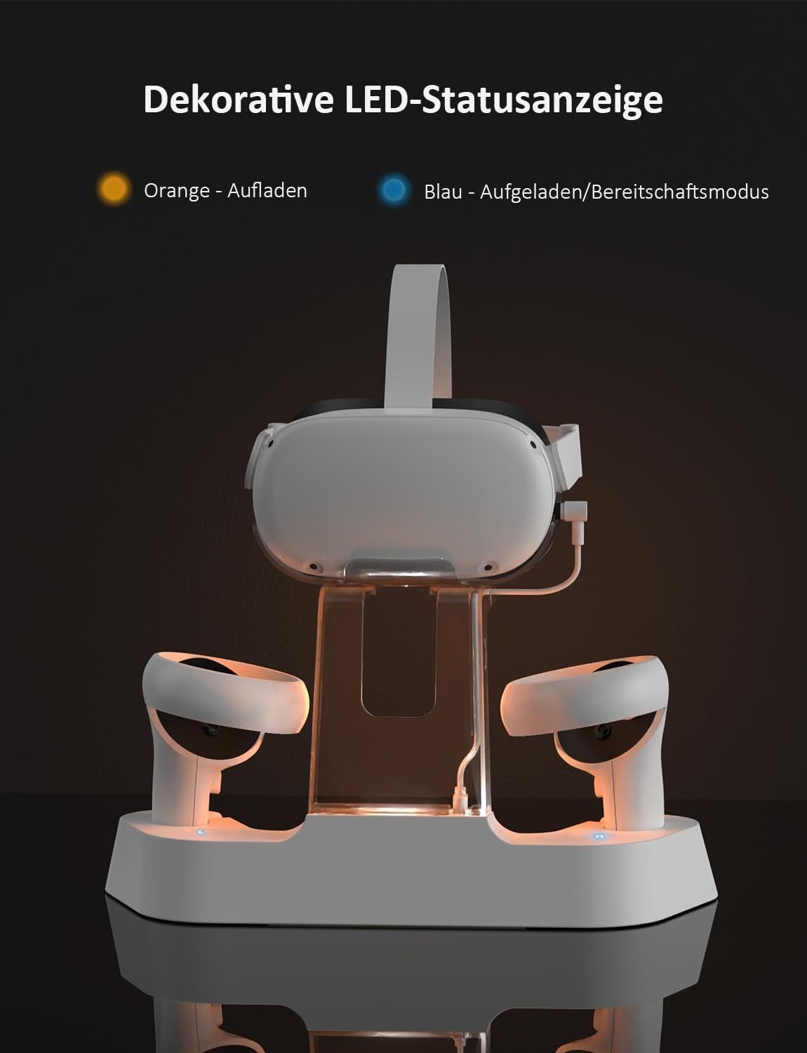 NexiGo Зарядна станция за Oculus Quest 2, Meta Quest 2 докинг станция