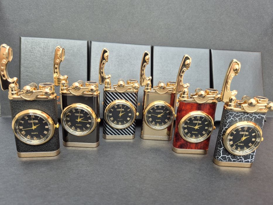 Запалка с часовник в подаръчна кутия,6 цвята