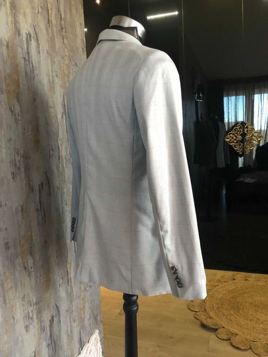 Sacou NOU gri cu dungi roz_Reserved_marime 40