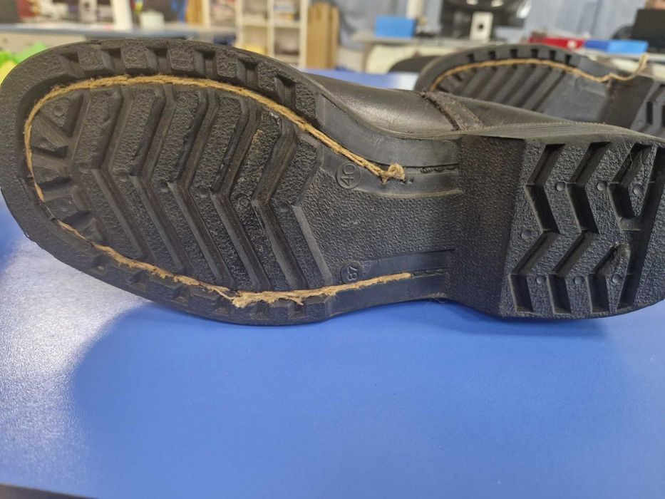 Кубинки черни шити естествена кожа