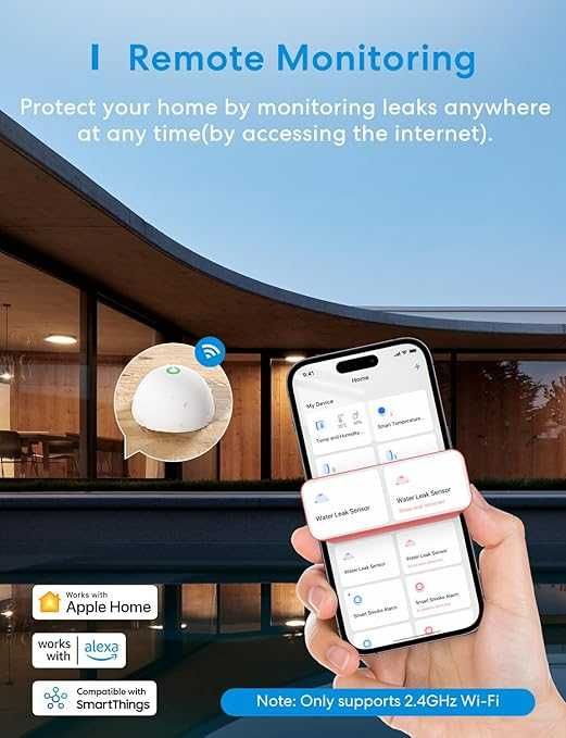 Смарт сензор за изтичане на вода Meross MS400H HomeKit, Starter Kit