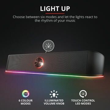 Soundbar  Trust GXT 619 Thorne RGB, Black