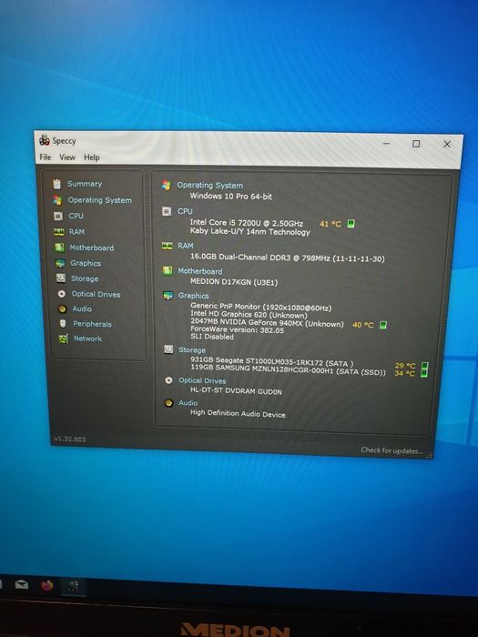 Laptop i5 gen 7 cu 2gb video ,16gb ram