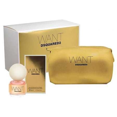 Set Dsquared Want: Apa de Parfum, 50ml + Portfard, Femei