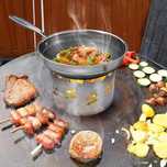 GFTIME Atașament Wok din oțel inoxidabil pentru toate plitele de foc