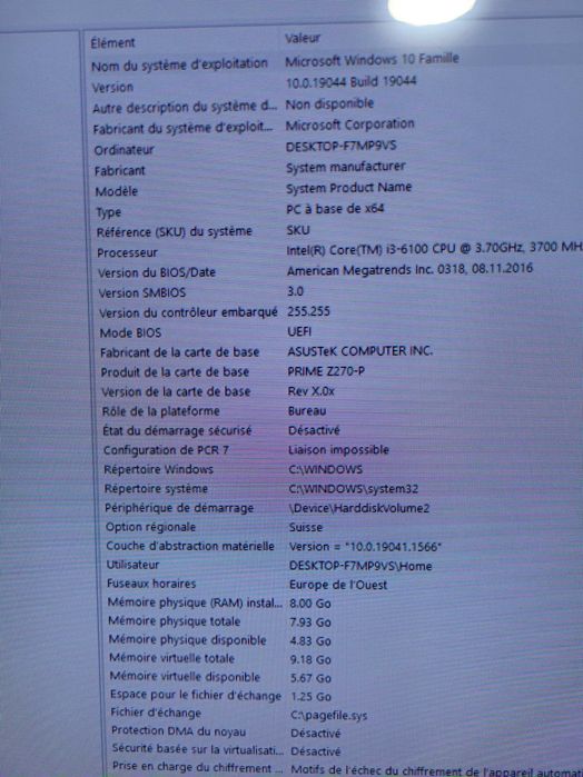 pc intel core i3-6100 cpu
