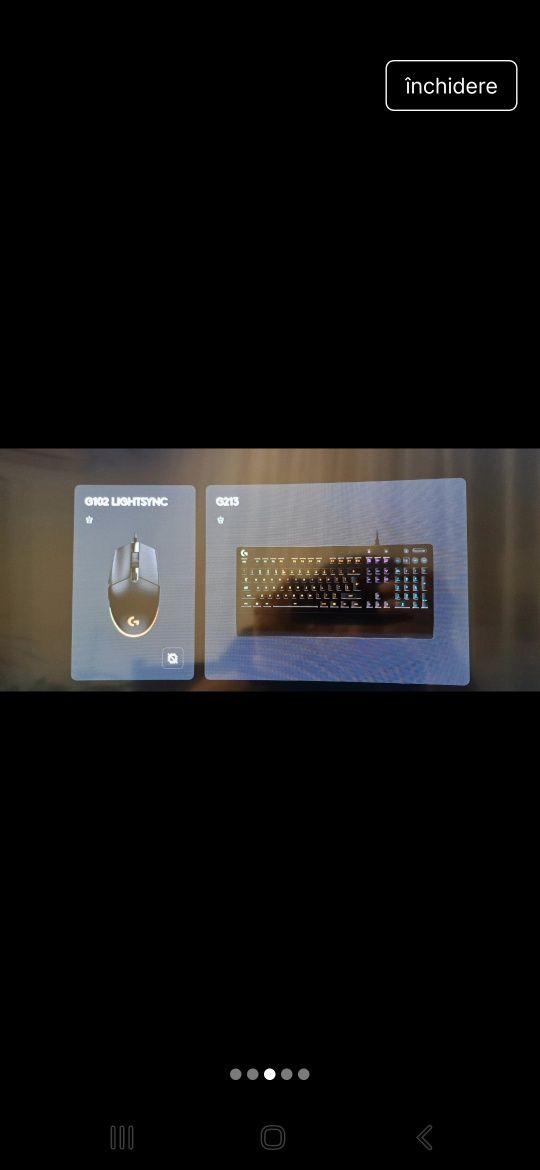 Kit gaming Logitech, tastatura G213 si mouse G102