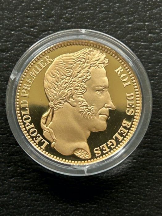 Monedă aur 21.6kt., Belgia 20 franci, proof. De colecție! Tiraj 756.