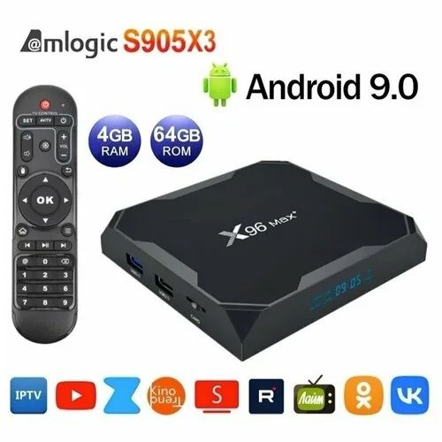 Смарт ТВ приставка X96 Max Plus (Amlogic S905X3) 4/64 ГБ Android 9.0