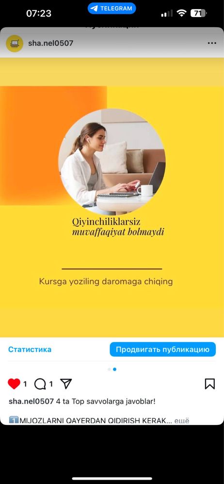 Onlain ish uyda o’tirgan holda